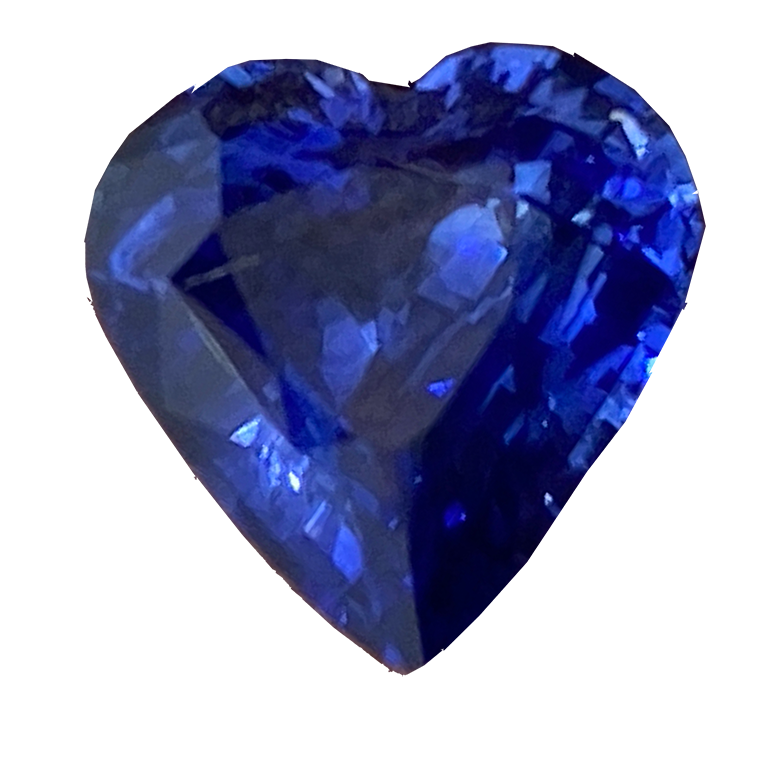 Heart shape blue sapphire